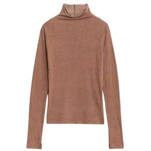 NEW RAG & BONE shaw paneled long sleeve top in brown multi